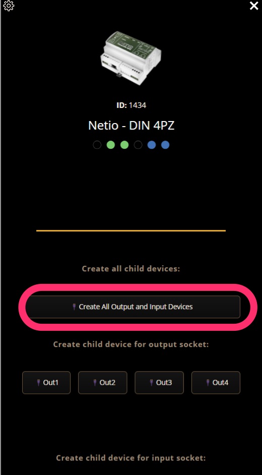 Yubii – Create All Outputs and Input device 