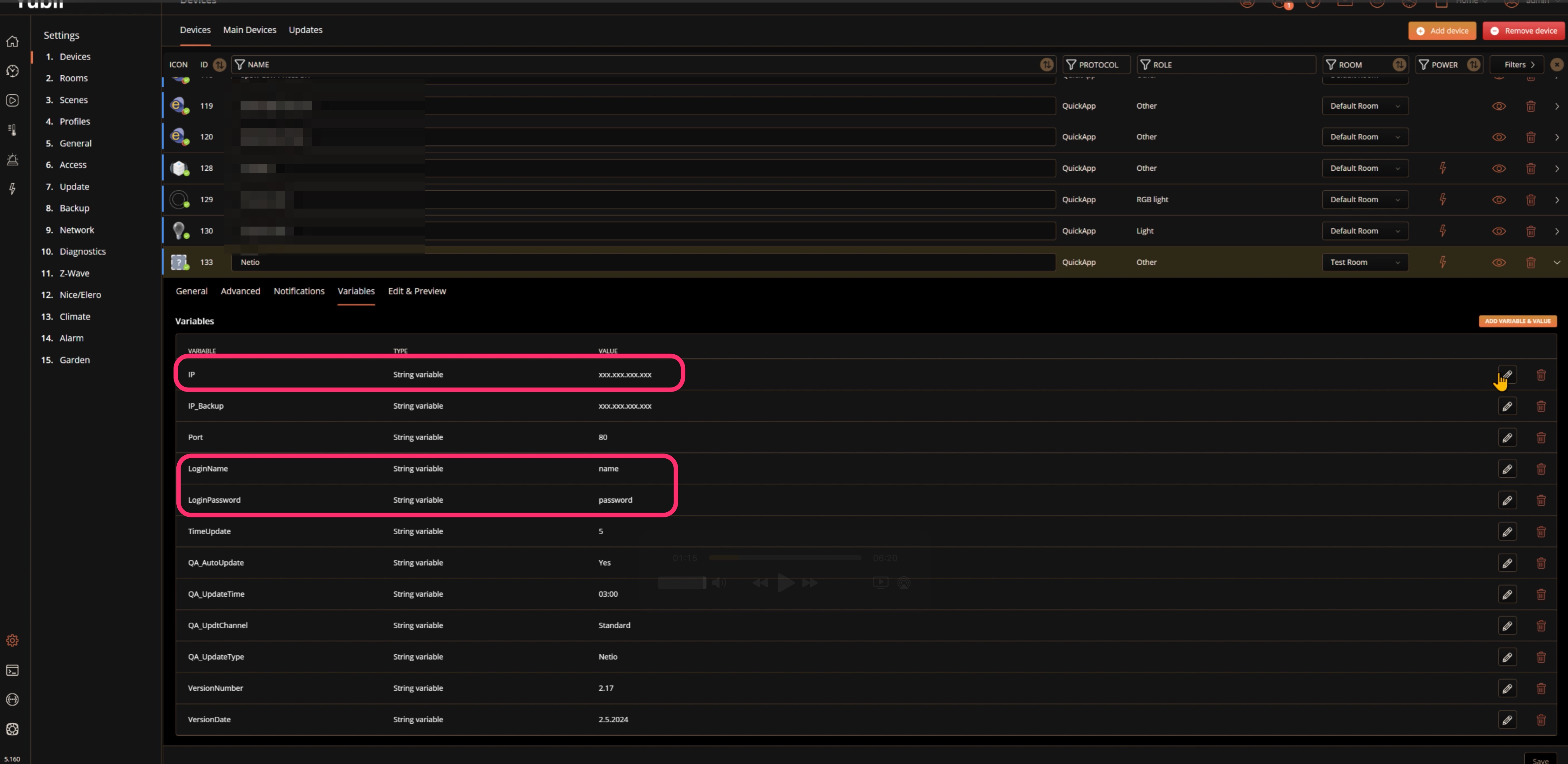 Yubii – Netio device configuration 
