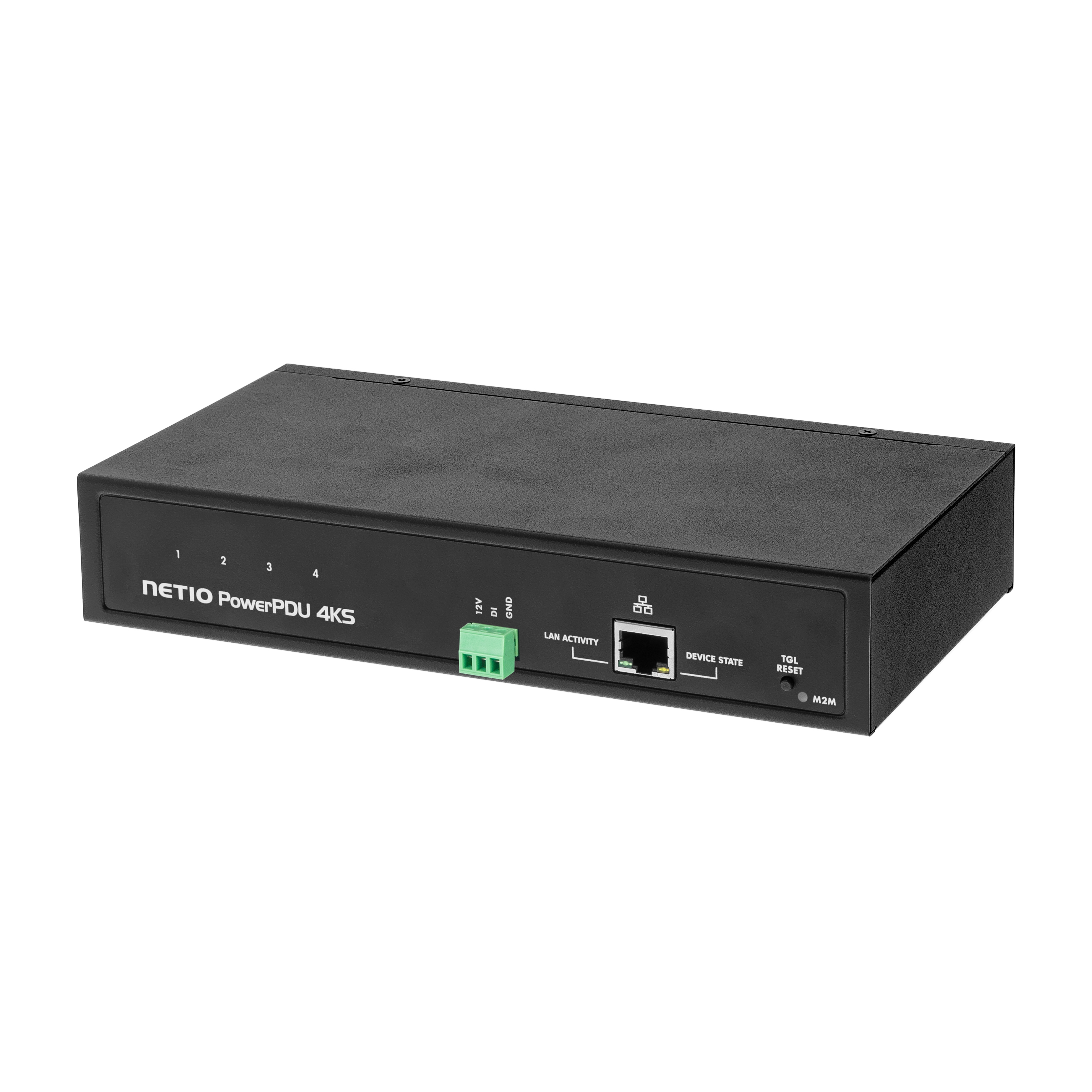 NETIO PowerPDU 4KS smart PDU with Open API such as SNMP, MQTT, Modbus, HTTP and more Smart switched PDU for remote restart of critical infrastructure LAN controlled