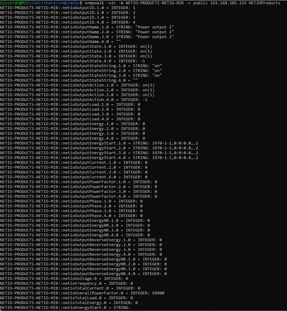 snmpwalk v Ubuntu, SNMP v2c