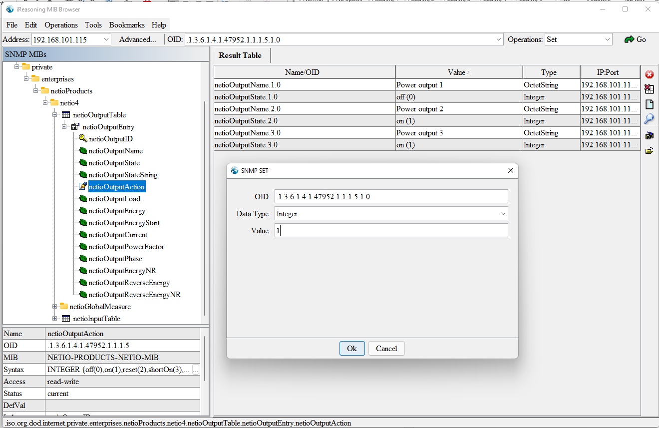 iReasoning MIB Broswer / GUI & SNMP GET & SNMP SET, SNMP v2