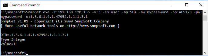 SnmpGet in Windows SNMP v3 SnmpGet in Windows SNMP v3