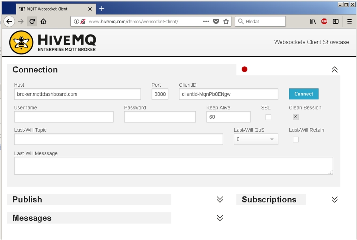 HiveMQ is MQTT broker - websocket client