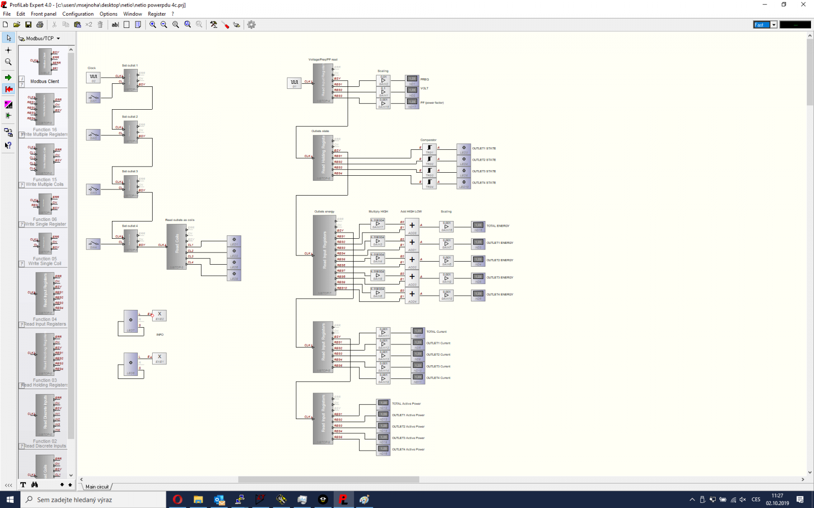 ProfiLab Expert Modbus NETIO driver Read all