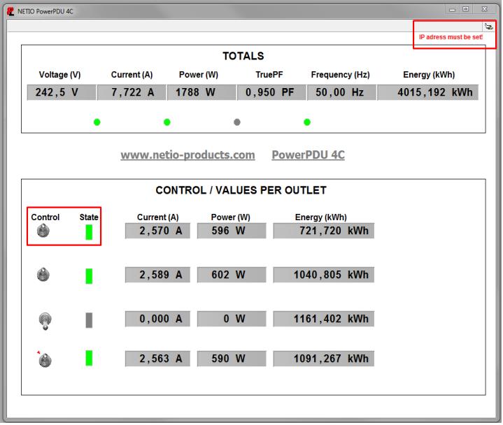ProfiLab Expert Modbus NETIO example Dashboard