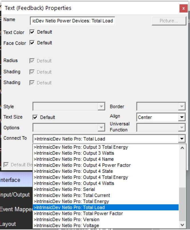 ELAN Configurator – layout sample, connection to value