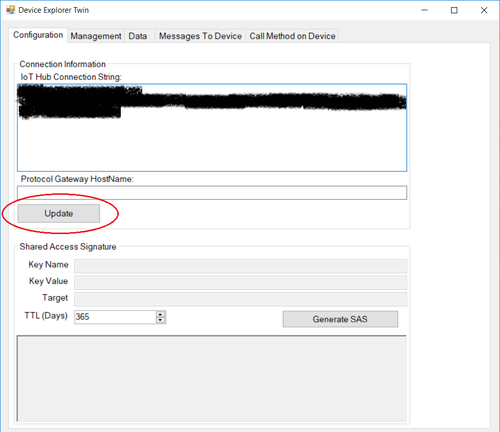 Copy-paste your IoTHub Connection String and update