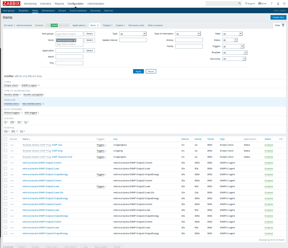 Zabbix create items to regular query and storage to database