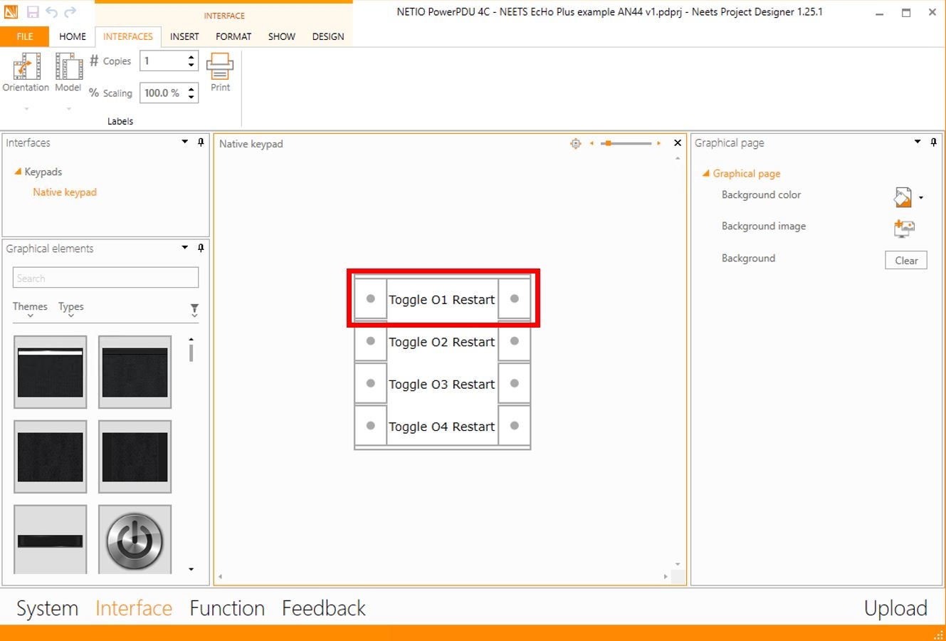 Neets Project Designer – Interface