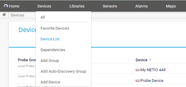 PRTG-menu-Device-List