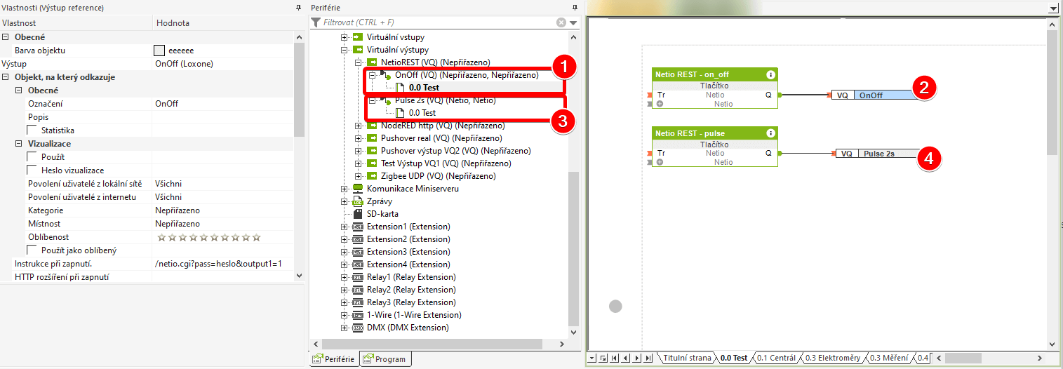 Loxone Config plan link to switch button REST