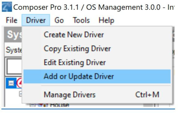 Composer Pro – driver add/update