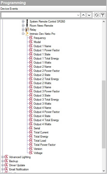 NETIO device – Control4 Composer Programming / Variables