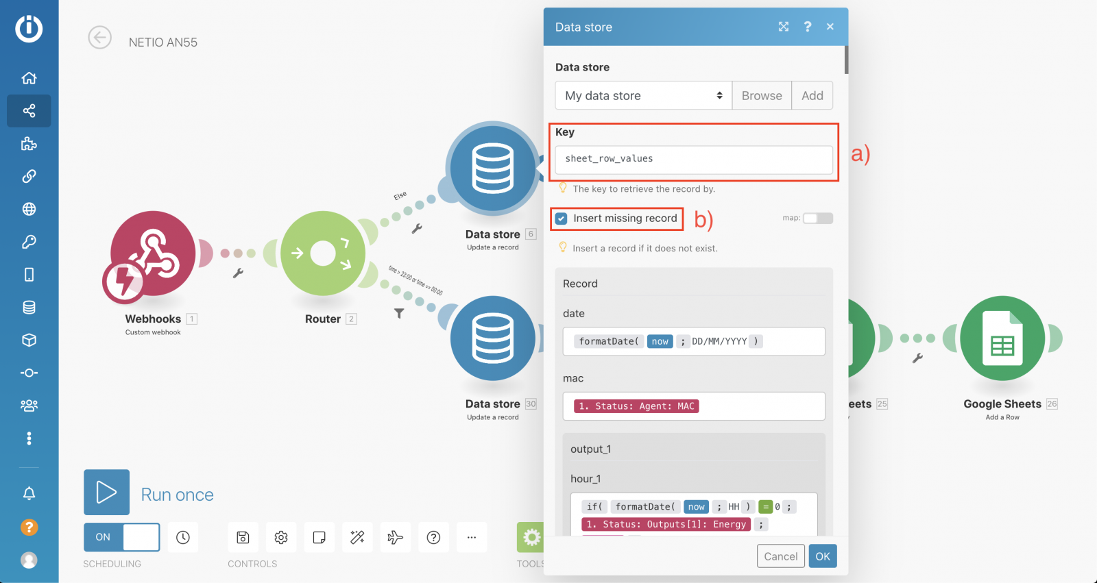 Data store block with highlighted Key value