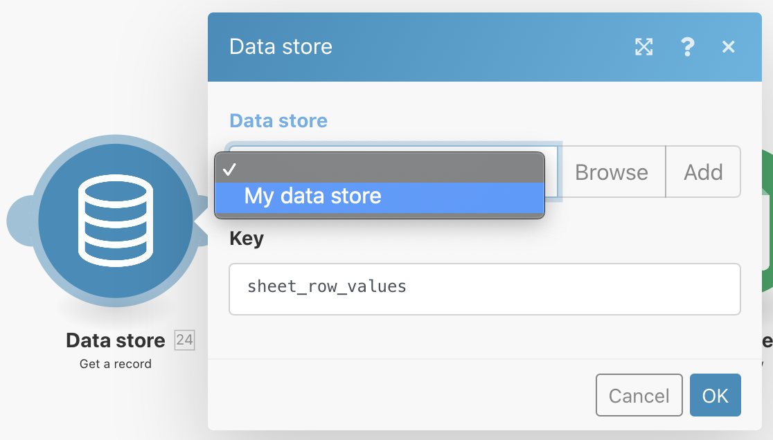 Get a record data store overview