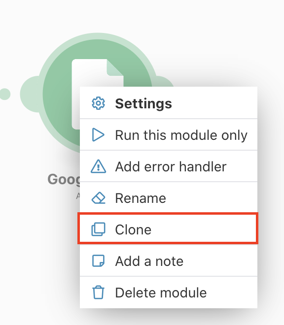 Cloning integromat blocks