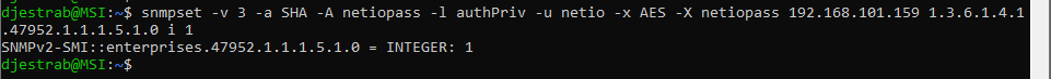 snmpset s OID v Linux, SNMP v3