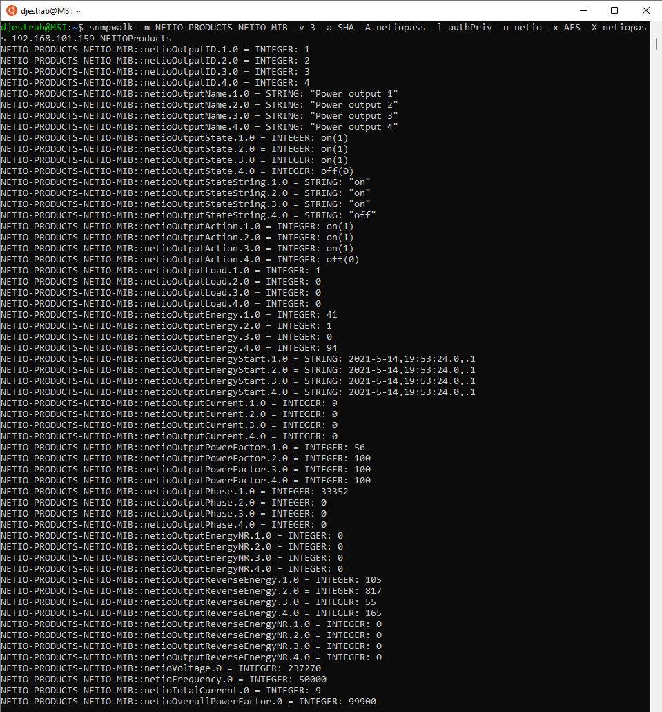 snmpwalk v Linux, SNMP v3
