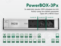 NETIO PowerBOX 3Px je profesionální elektrická zásuvka se 3 výstupy připojená do LAN sítě