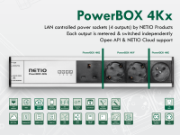 NETIO PowerBOX 4Kx is a LAN IP power strip with electrical metering