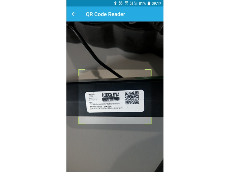 Smart connect QR code of IQRF power cable