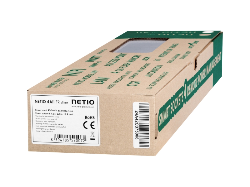 NETIO 4All: Měření proudu a napětí v elektrických zásuvkách, programovatelné, emailové varování