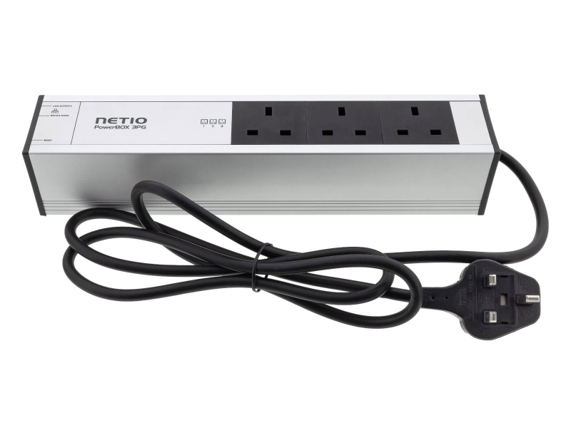 NETIO PowerBOX 3PG smart power socket UK plug open API and LAN connectivity