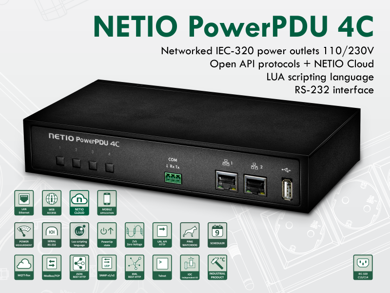 NETIO PowerPDU 4C smart PDU switched and metered