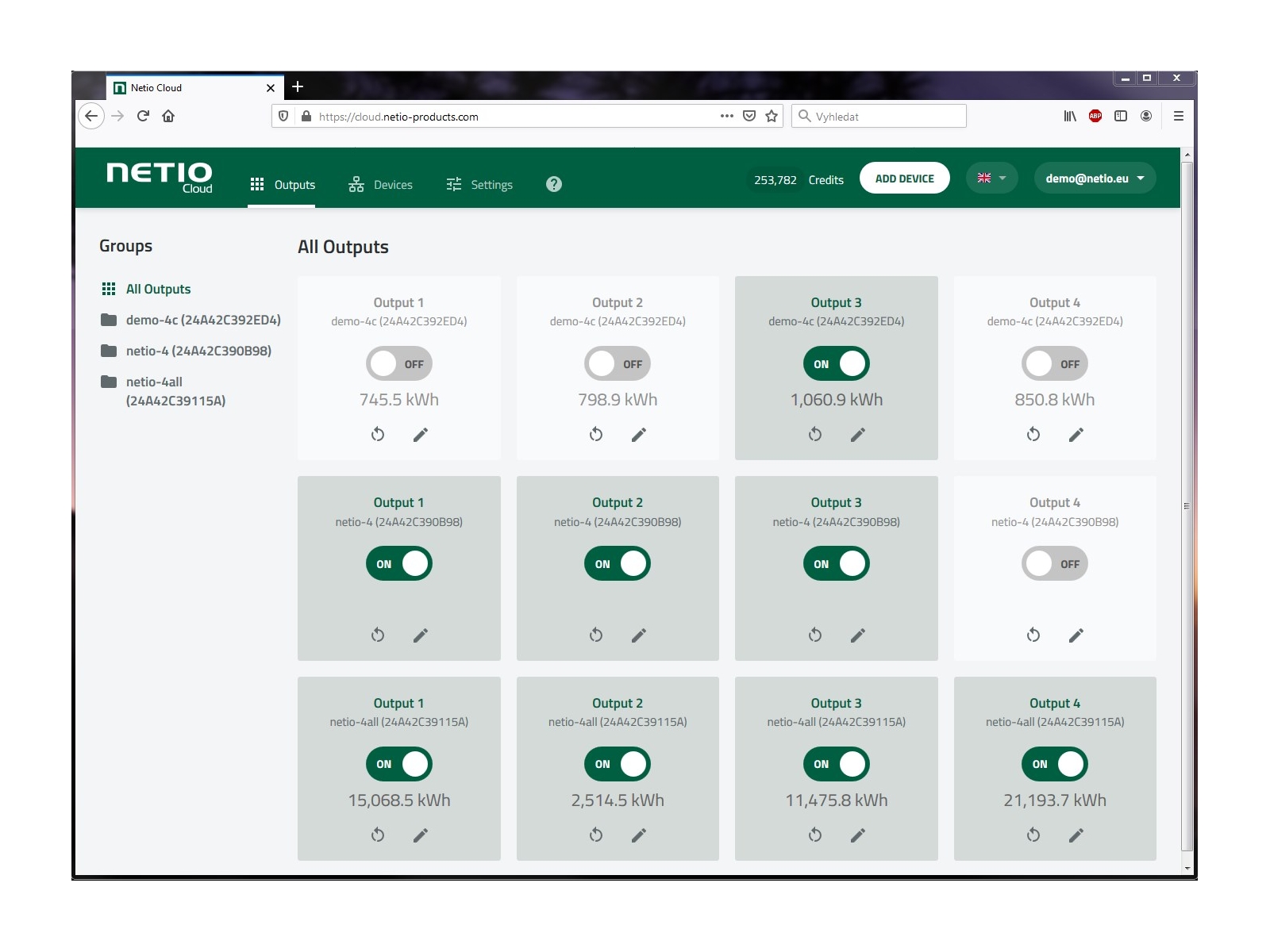 NETIO Cloud service remote restart solution