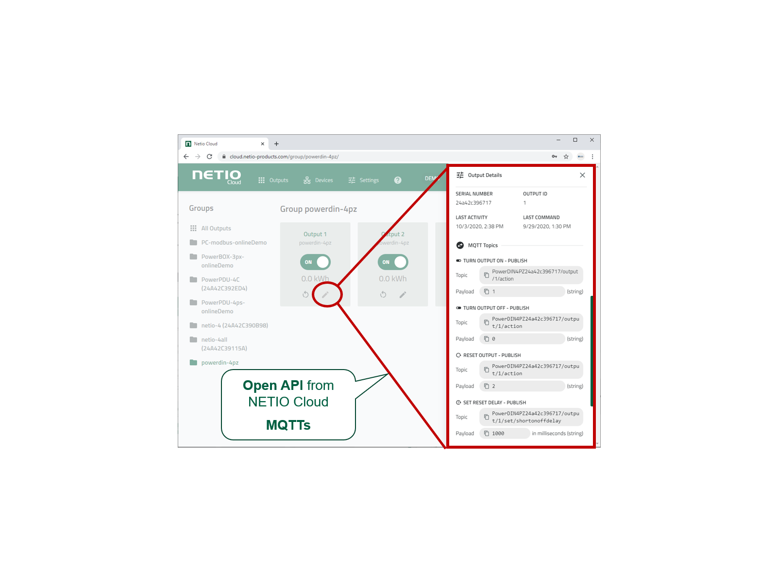 NETIO Cloud remote control of NETIO power sockets with Open API