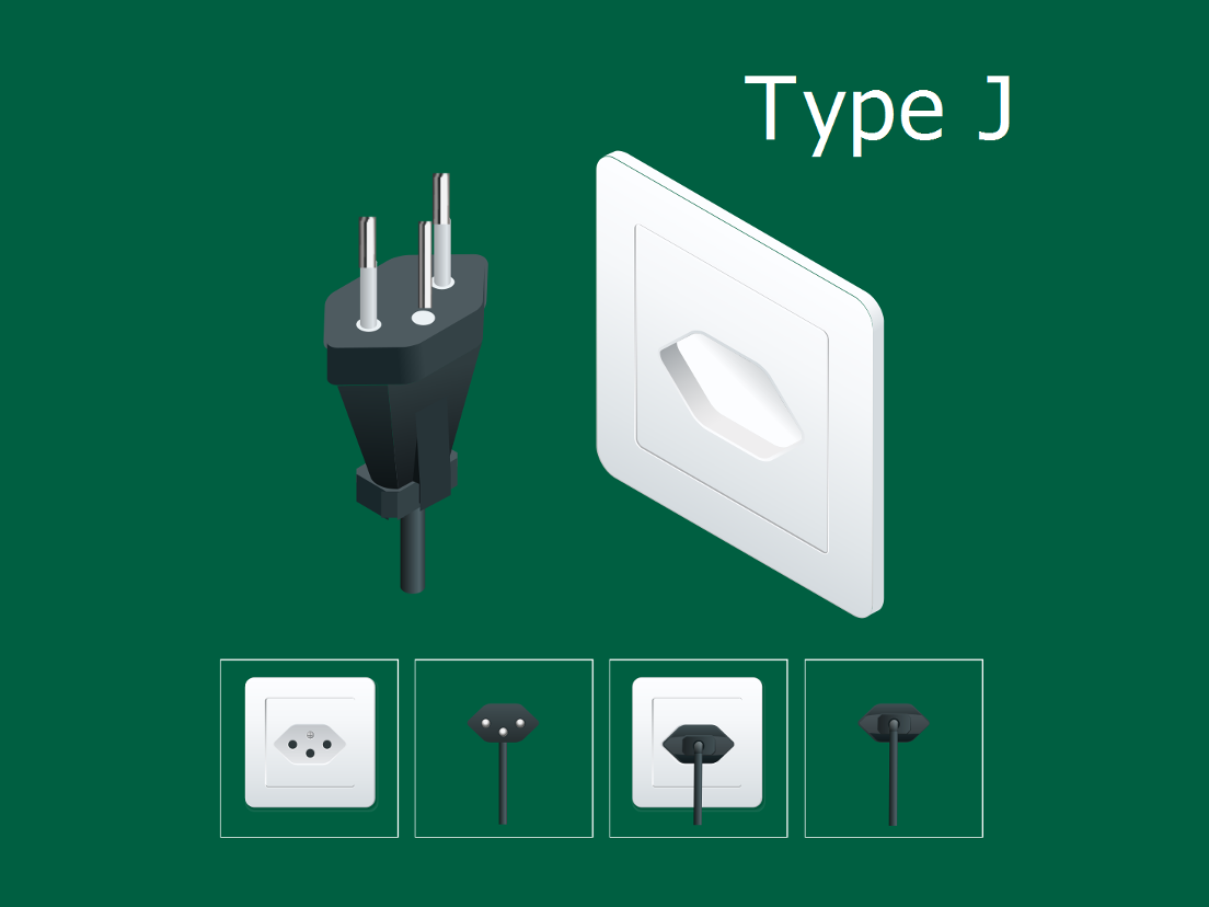 Swiss electrical power plugs Type J