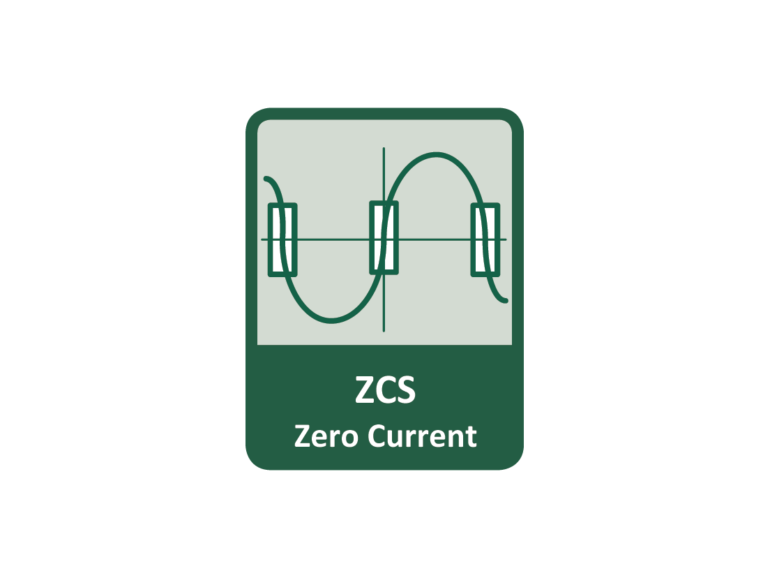 ZCS (Zero Current Switching) function ensures that the relay contact is closed at the moment of zero voltage and opened at the moment when zero current flows through it.