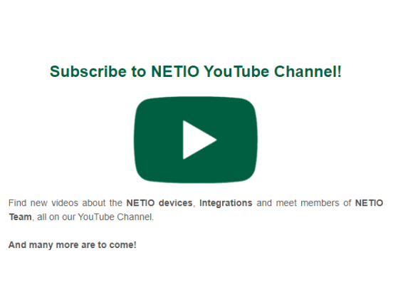 Subscribe to NETIO YouTube Channel